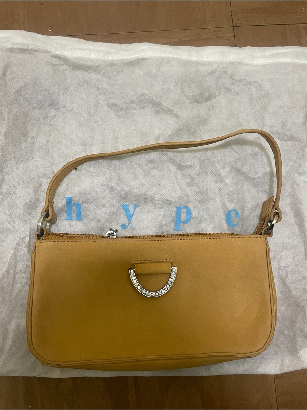 VTG Y2K Hype Acorn Tan Camel Suede Rhinestone Mini Shoulder Bag + Dust Bag